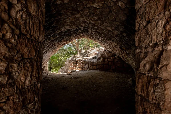Well Preserved Remains Yehiam Crusader Fortress Kibbutz Yehiam Galilee Northern — Fotografia de Stock