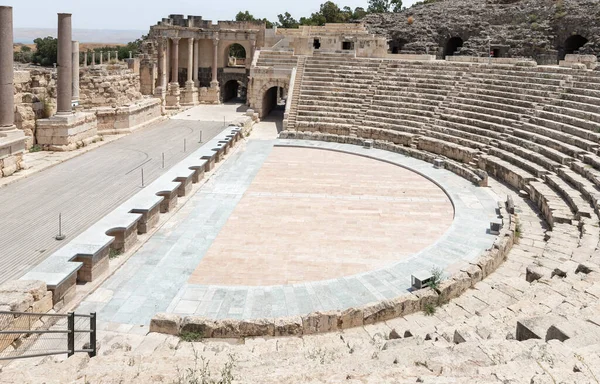 Beit Shean Ισραήλ Αυγούστου 2022 Αμφιθέατρο Για Μερικώς Ανακαινισμένα Ερείπια — Φωτογραφία Αρχείου