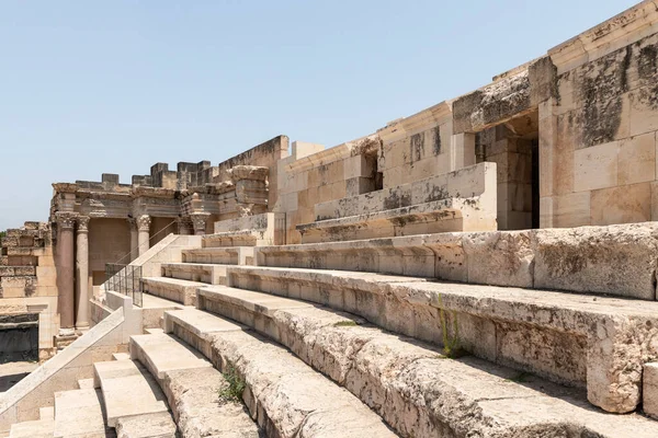 Бейт Шеан Израиль Августа 2022 Года Амфитеатр Частично Восстановленных Руинах — стоковое фото