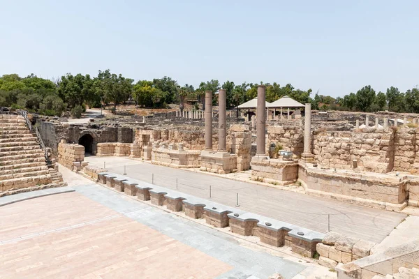Beit Shean Ισραήλ Αυγούστου 2022 Αμφιθέατρο Για Μερικώς Ανακαινισμένα Ερείπια — Φωτογραφία Αρχείου