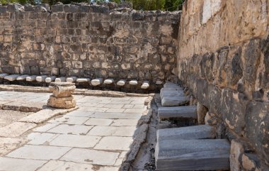 Beit Shean, Israel, August 06, 2022 : Partially restored ruins of one of the cities of the Decapolis - the ancient Hellenistic city of Scythopolis near Beit Shean city in northern Israel
