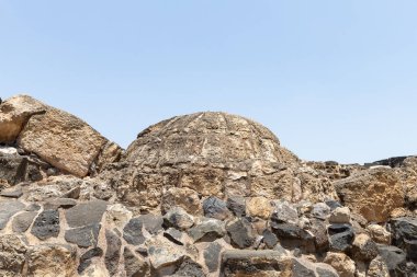 Beit Shean, Israel, August 06, 2022 : Partially restored ruins of one of the cities of the Decapolis - the ancient Hellenistic city of Scythopolis near Beit Shean city in northern Israel