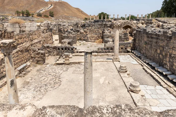 Бейт Шеан Израиль Августа 2022 Года Частично Восстановленные Руины Одного — стоковое фото