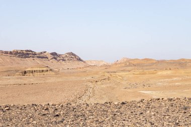 The majestic beauty of the boundless stone Judean desert in southern Israel