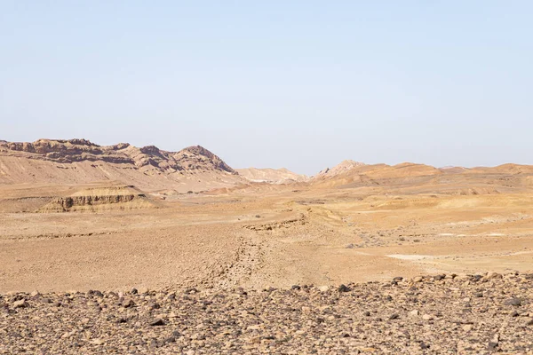 The majestic beauty of the boundless stone Judean desert in southern Israel