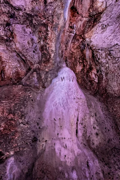 Cave Stalagmites Stalactites Which Caveman Lived National Reserve Nahal Mearot — Fotografia de Stock