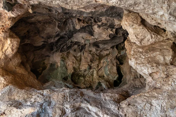 The cave in which the primitive man lived in the national reserve - Nahal Mearot Nature Preserve, near Haifa, in northern Israel
