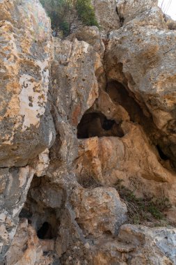 Mountain nature in the national reserve - Nahal Mearot Nature Preserve, near Haifa, in northern Israel