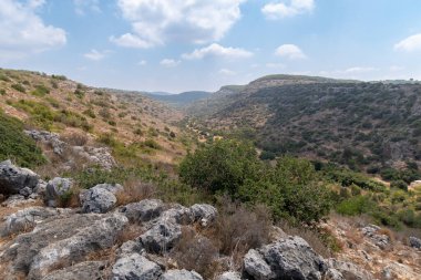 Mountain nature in the national reserve - Nahal Mearot Nature Preserve, near Haifa, in northern Israel