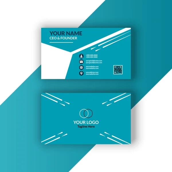 Creative Clean Business Card Template Flat Design Vector Illustration Stationery — Stock Vector