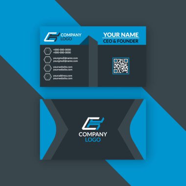 Yaratıcı ve temiz kartvizit şablonu. Düz tasarım vektör çizim. İleti örneği tasarım