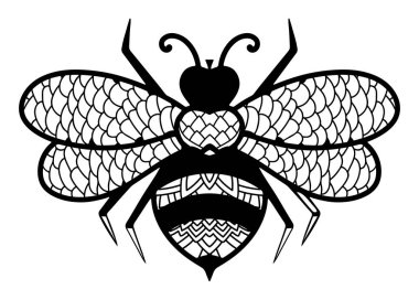 Yetişkinler için arı mandala boyama sayfası.