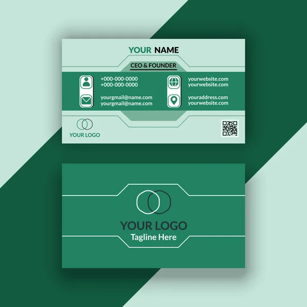 Creative Clean Business Card Template Векторная Иллюстрация Плоского Дизайна Канцелярский — стоковый вектор