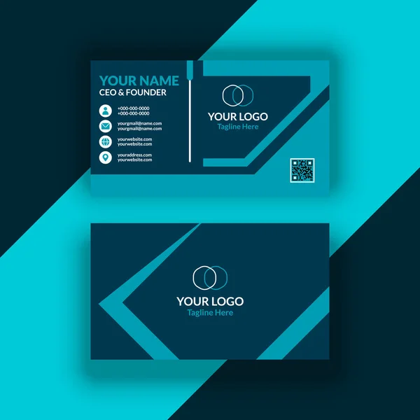 Creative Clean Business Card Template Flat Design Vector Illustration Stationery — Stock Vector