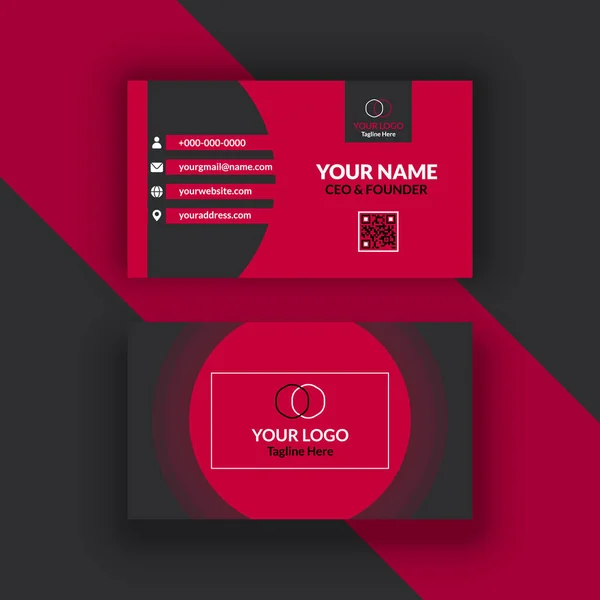 Creative Clean Business Card Template Векторная Иллюстрация Плоского Дизайна Канцелярский — стоковый вектор