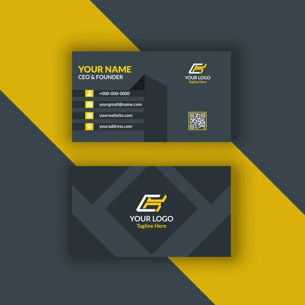 Creative Clean Business Card Template Векторная Иллюстрация Плоского Дизайна Канцелярский — стоковый вектор