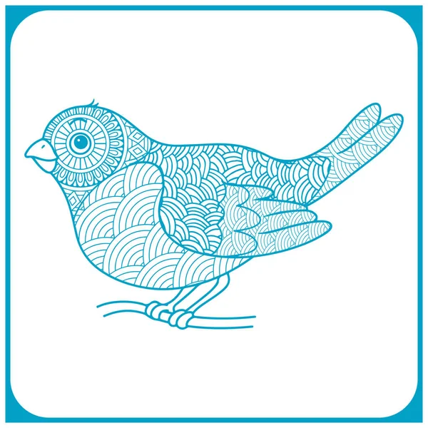 Страница Раскраски Птицы Мандала — стоковый вектор