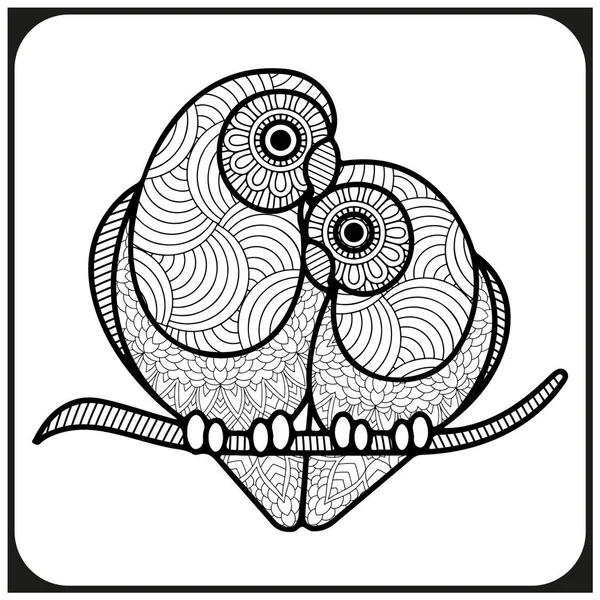 kuş mandala renklendirme sayfası.