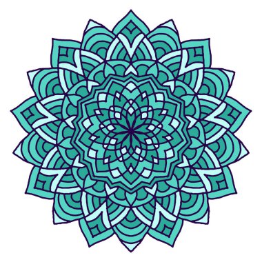 Renkli Mandala arka planı, dekoratif yuvarlak süsler. Alışılmadık bir çiçek şekli. Doğulu vektör, stres önleyici terapi kalıpları. Dokuma tasarımı ögeleri,