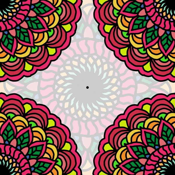 Kleurrijke Mandala Achtergrond Decoratieve Ronde Ornamenten Ongebruikelijke Bloemvorm Oosterse Vector — Stockvector