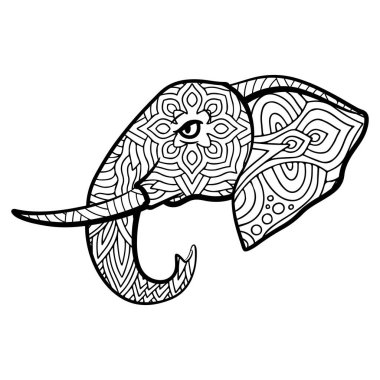 El çizimi filler boyama sayfası