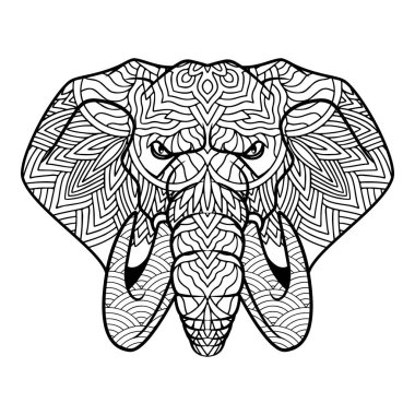 El çizimi filler boyama sayfası