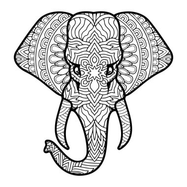 El çizimi filler boyama sayfası