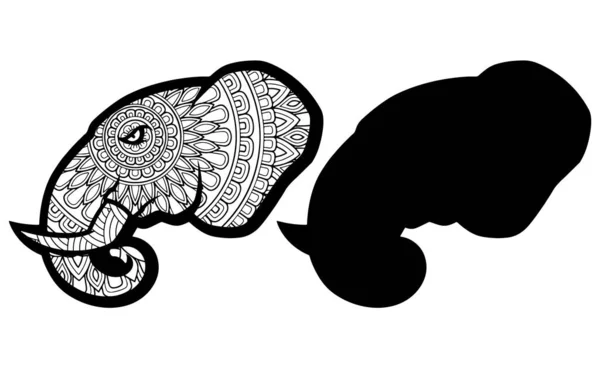 手绘大象彩绘页 — 图库矢量图片