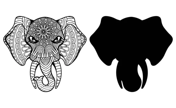 Elefantes Desenhados Mão Página Para Colorir — Vetor de Stock