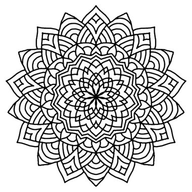 Dairesel desenli mandala boyama sayfası. Çiçek Mandala arkaplanı.