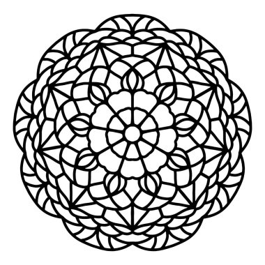 Dairesel desenli mandala boyama sayfası. Çiçek Mandala arkaplanı.