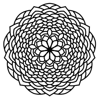 Dairesel desenli mandala boyama sayfası. Çiçek Mandala arkaplanı.