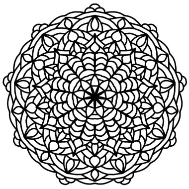 Dairesel desenli mandala boyama sayfası. Çiçek Mandala arkaplanı.