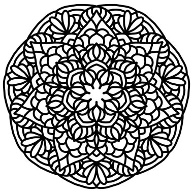 Dairesel desenli mandala boyama sayfası. Çiçek Mandala arkaplanı.
