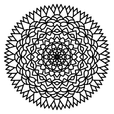 Dairesel desenli mandala boyama sayfası. Çiçek Mandala arkaplanı.