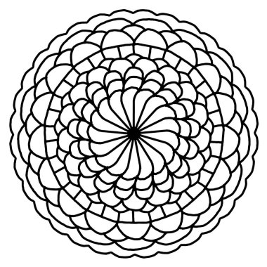Dairesel desenli mandala boyama sayfası. Çiçek Mandala arkaplanı.