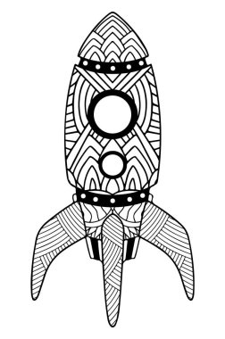 Çocuklar için uzay aracı boyama sayfası.