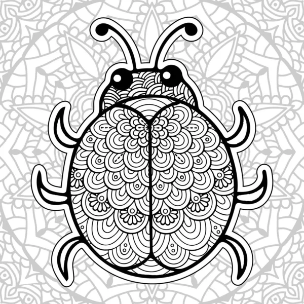 Pages Colorier Mandala Insectes Dessins Animaux Stress — Image vectorielle