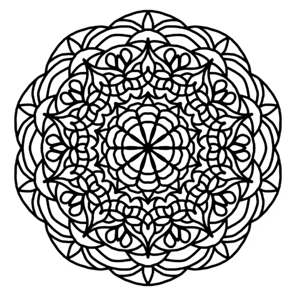 Circular Pattern Mandala Coloring Page Flower Mandala Background — Stock Vector