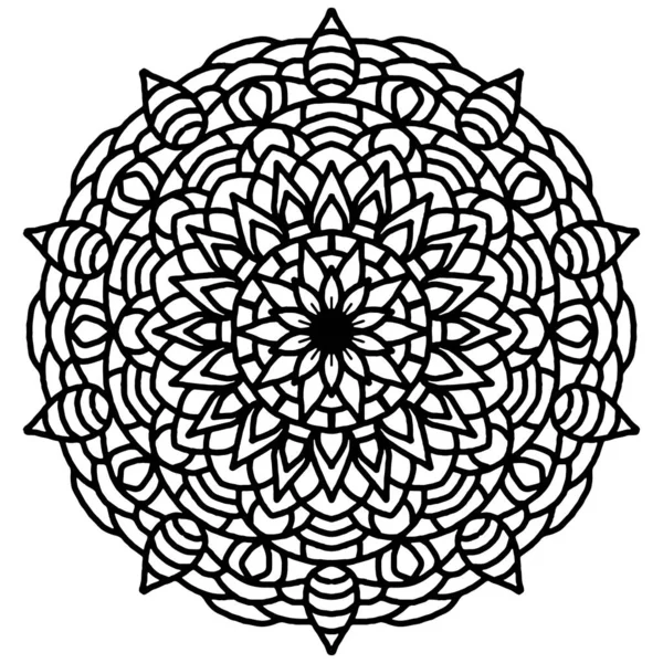 Patrón Circular Mandala Para Colorear Página Fondo Flor Mandala — Vector de stock