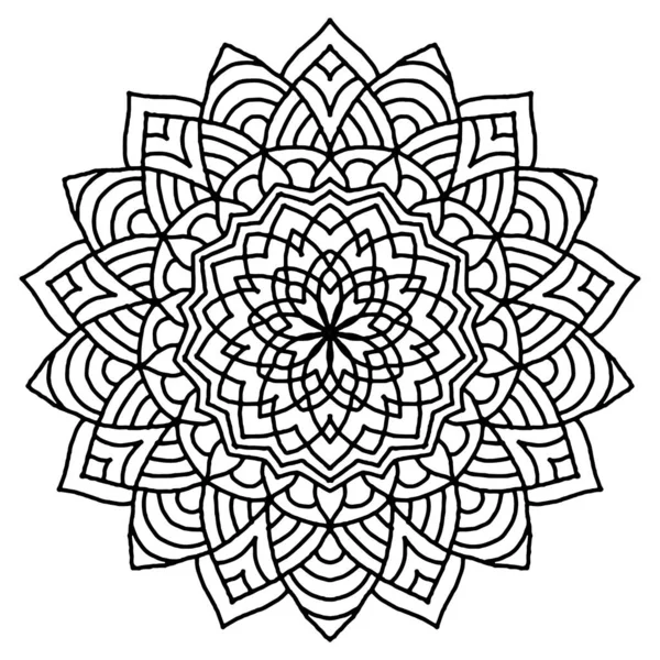 Circular Pattern Mandala Coloring Page Flower Mandala Background — Stock Vector