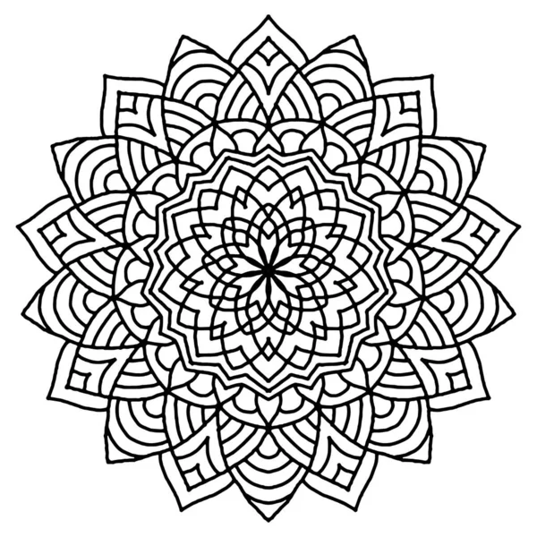 Körkörös Minta Mandala Színező Oldal Virág Mandala Háttér — Stock Vector