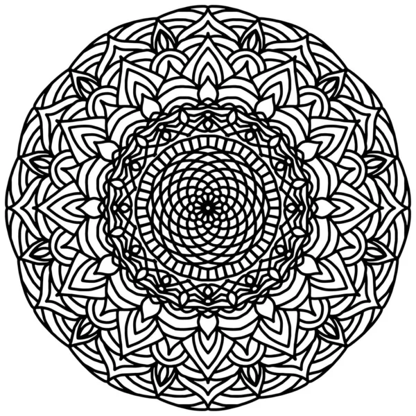 Circular Pattern Mandala Coloring Page Flower Mandala Background — Stock Vector