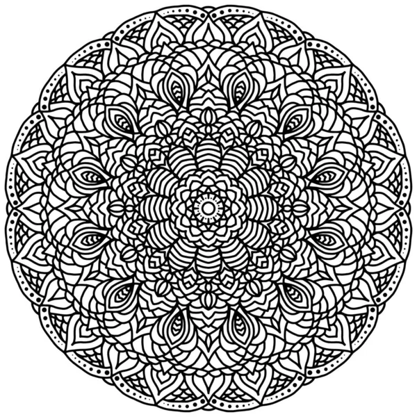 Circular Pattern Mandala Coloring Page Flower Mandala Background — Stock Vector