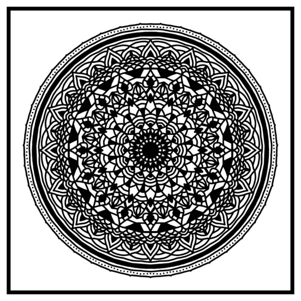 Modello Circolare Mandala Colorazione Pagina Fiore Mandala Sfondo — Vettoriale Stock