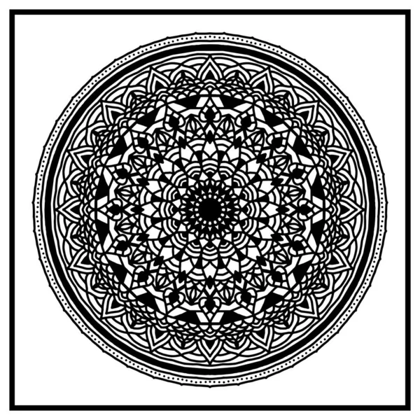 Circulair Patroon Mandala Kleurplaat Bloem Mandala Achtergrond — Stockvector