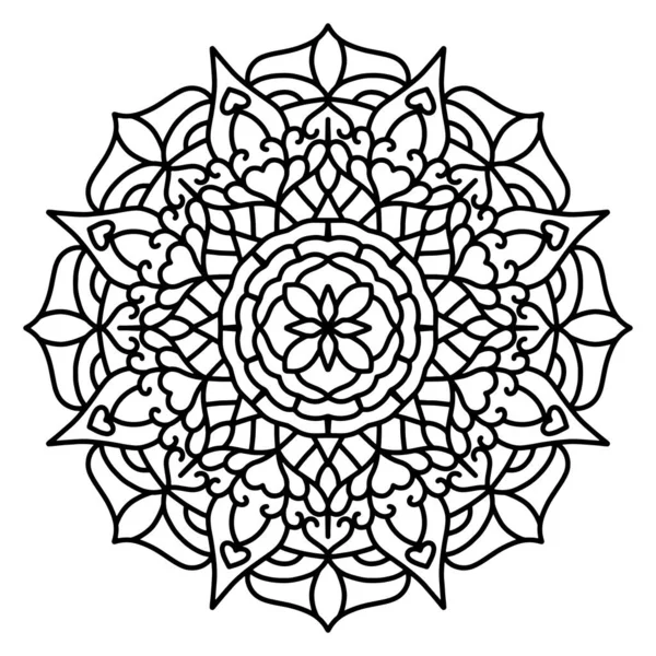 Kruhový Vzor Mandala Zbarvení Stránky Květina Mandala Pozadí — Stockový vektor