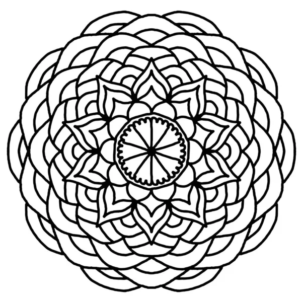 Dairesel desenli mandala boyama sayfası. Çiçek Mandala arkaplanı.