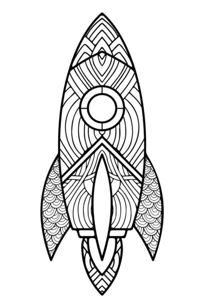 Розмальовка Космічний Корабель Дітей — стоковий вектор