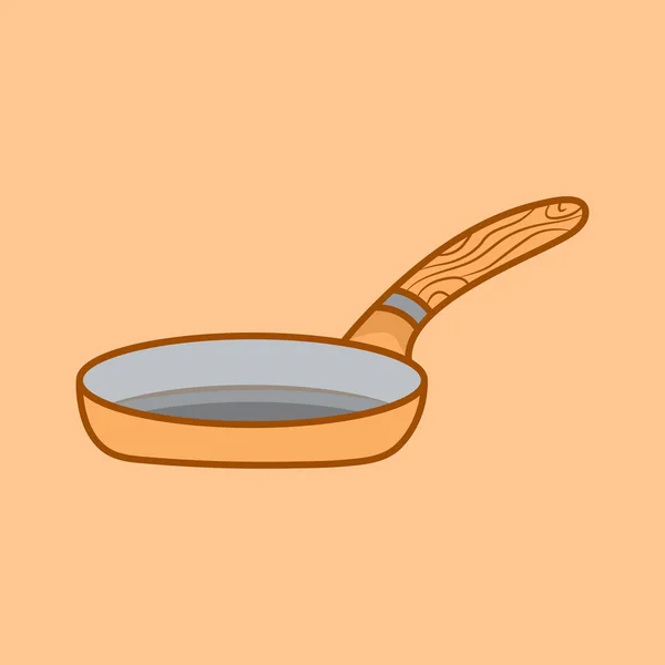 Illustration Kitchen Frying Pan — Stockvektor